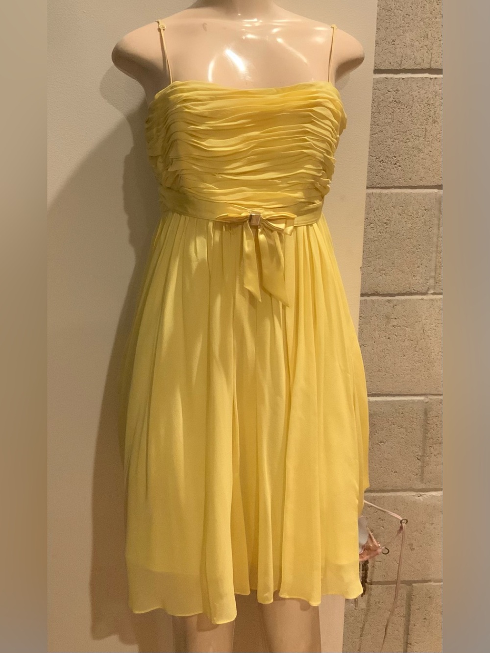 Karen Miller Yellow Silk Dress Sz M